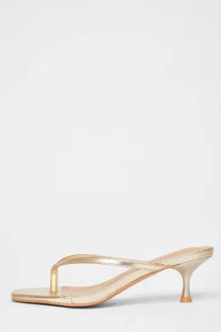 Quiz Toe Post Heels Gold Best