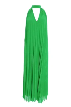 Quiz Green Chiffon Pleated Maxi Dress New