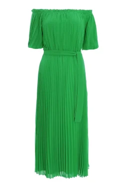 Quiz Green Chiffon Pleated Midi Dress Best