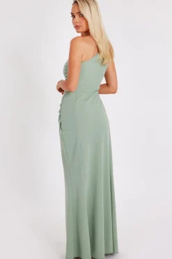 Quiz Corsage Maxi Dress Green
