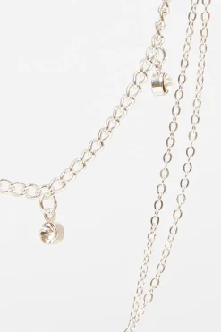 Quiz Diamante Jewel Layered Necklace Green