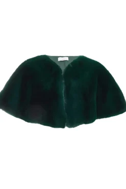 Quiz Faux Fur Wrap Green Online