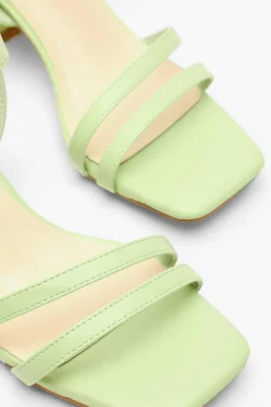 Quiz Green Faux Leather Block Heel Sandal Discount
