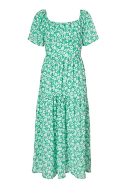Quiz Floral Print Midi Dress Green Outlet