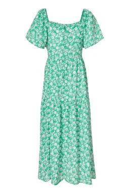 Quiz Floral Print Midi Dress Green Outlet