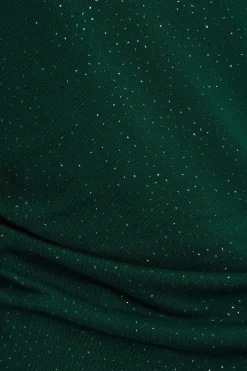 Quiz Green Glitter Mesh Crop Top New