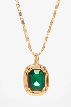 Quiz Jewel Layered Necklace Green New