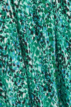 Quiz Green Leopard Print Crochet Trim Midaxi Dress Hot