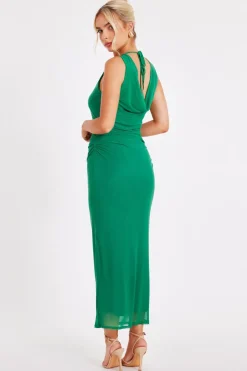Quiz Green Mesh Midaxi Dress Sale