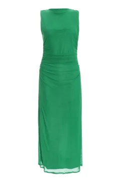 Quiz Green Mesh Ruched Bodycon Midaxi Dress New
