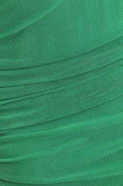 Quiz Green Mesh Ruched Bodycon Midaxi Dress New