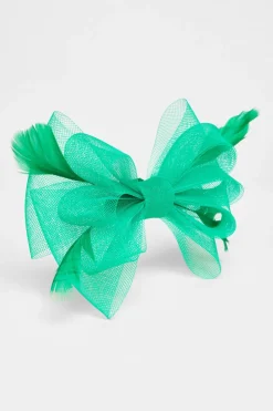Quiz Small Bow Clip Fascinator Green New