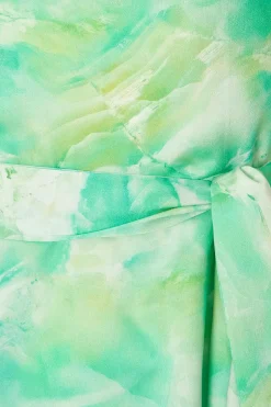 Quiz Green Tie Dye Bow Strap Playsuit Hot