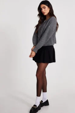 Quiz Grey Chunky Knit Cardigan Best