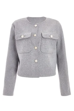Quiz Grey Cropped Jacket New