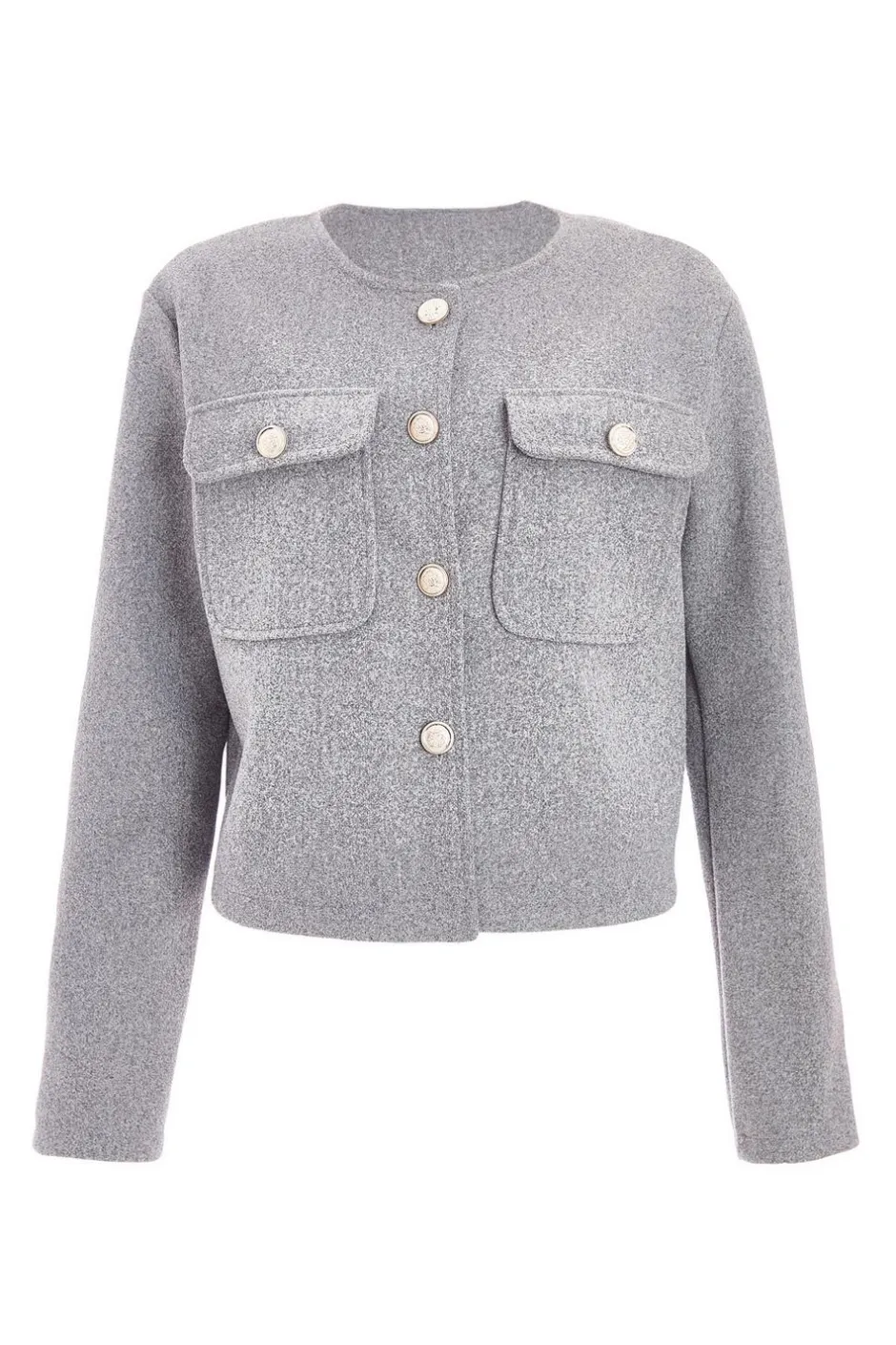 Quiz Grey Cropped Jacket New