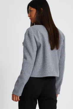 Quiz Grey Cropped Jacket New