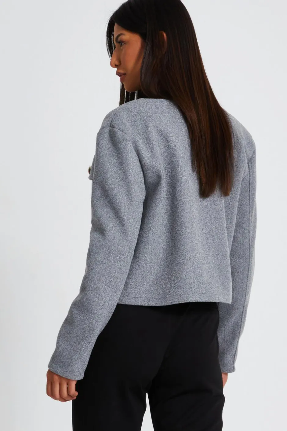 Quiz Grey Cropped Jacket New