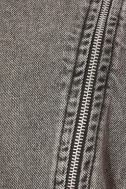 Quiz Denim Biker Jacket Grey Best
