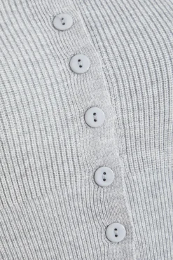 Quiz Grey Knitted Cardigan Light Grey Sale