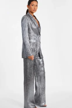 Quiz Grey Metallic Blazer