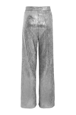 Quiz Grey Metallic Palazzo Trousers New