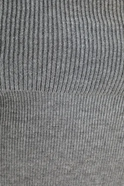 Quiz Grey Ribbed Bardot Jumper Sale