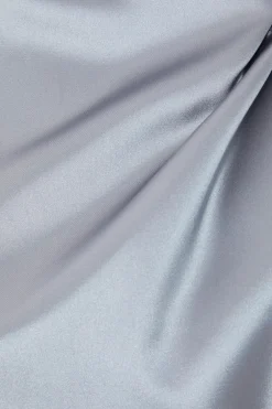 Quiz Satin Asymmetric Playsuit Grey Hot