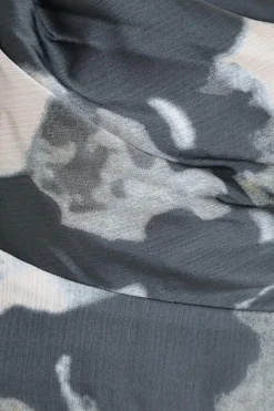 Quiz Grey Satin Smudge Print Cropped Top New