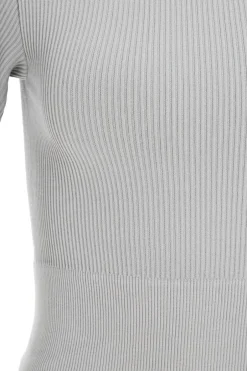 Quiz Seamless Crop Top Grey Hot