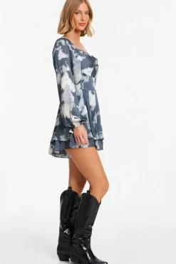Quiz Grey Smudge Print Playsuit Online