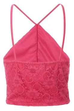 Quiz Hot Pink Lace Crop Top Online