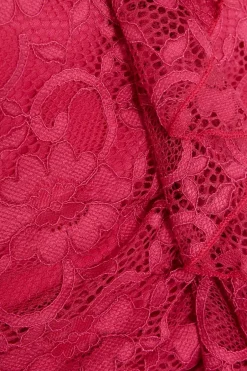 Quiz Hot Pink Lace Crop Top Online