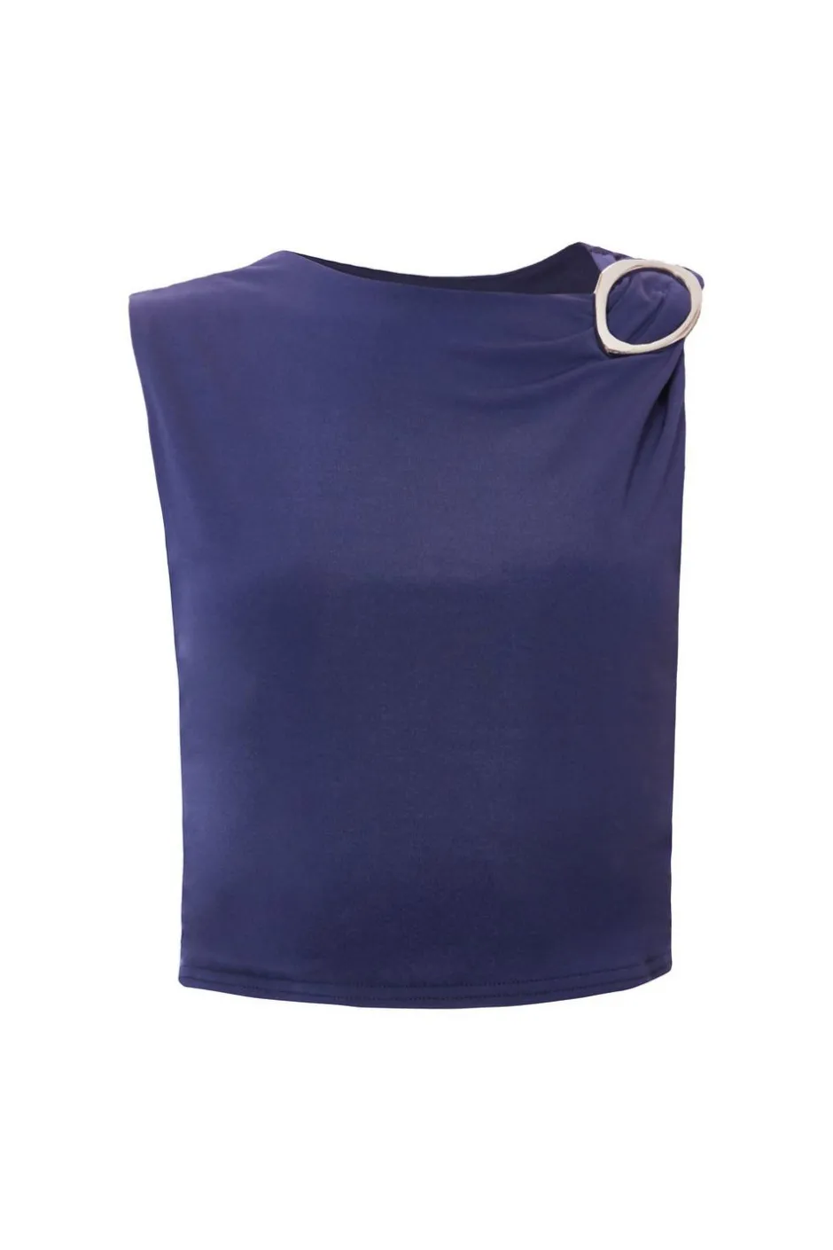 Quiz Indigo Buckle Detail Cropped Top Outlet