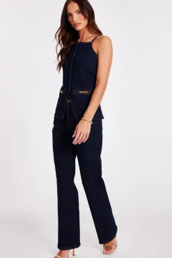 Quiz Indigo Denim Wide Leg Jeans Discount