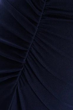 Quiz Indigo Mesh Ruched Midaxi Dress Online