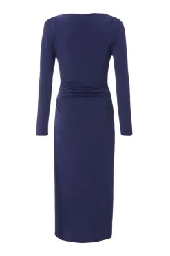 Quiz Ruched Midaxi Dress Indigo Best