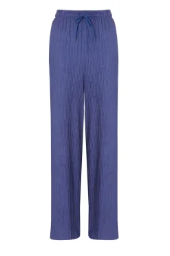 Quiz Textured Palazzo Trousers Indigo Online