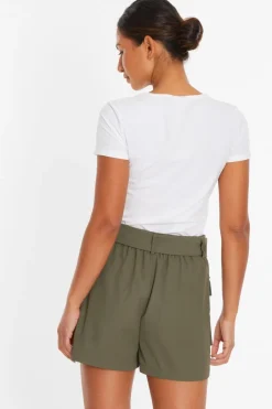 Quiz Khaki Belted Cargo Skort Discount
