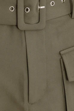 Quiz Khaki Belted Cargo Skort Discount