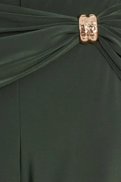 Quiz Buckle Wide Leg Trousers Khaki Discount