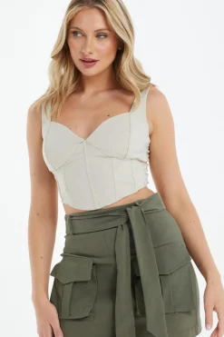Quiz Khaki Cargo Mini Skirt Hot