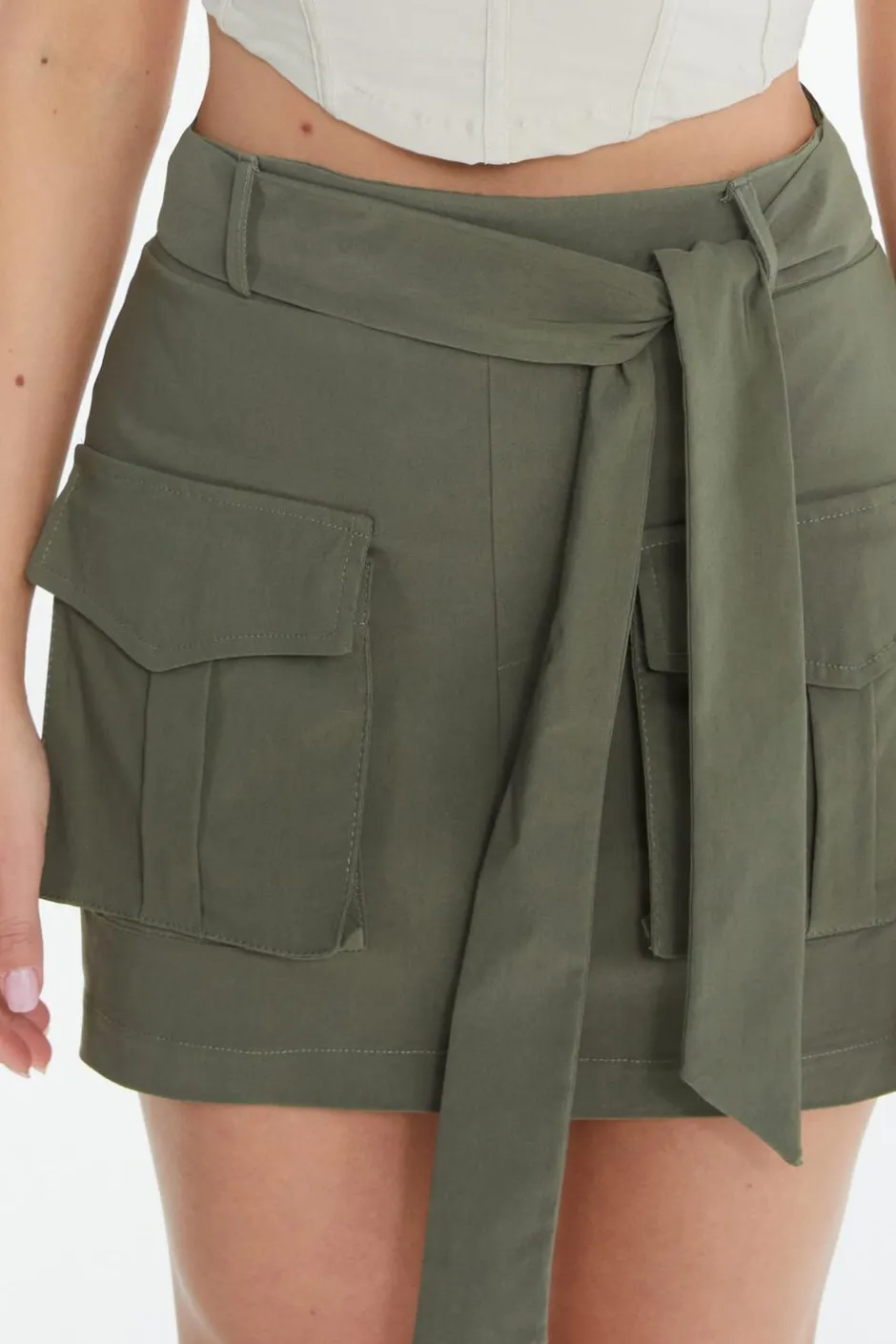 Quiz Khaki Cargo Mini Skirt Hot
