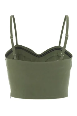 Quiz Khaki Cropped Corset Top Best