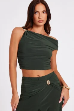 Quiz Drop Sleeve Top Khaki Discount