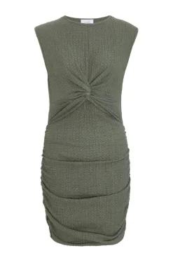 Quiz Khaki Popcorn Knot Front Bodycon Mini Dress Best