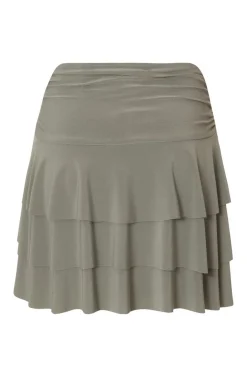 Quiz Ruffle Hem Skort Khaki Best