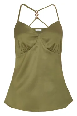Quiz Khaki Satin Cami Top Best