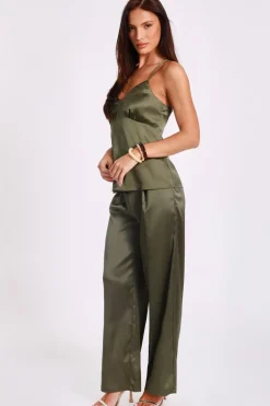 Quiz Khaki Satin Cami Top Best