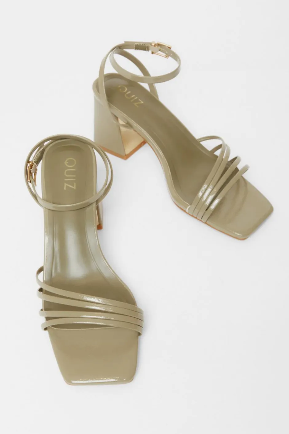 Quiz Strappy Heels Khaki Sale